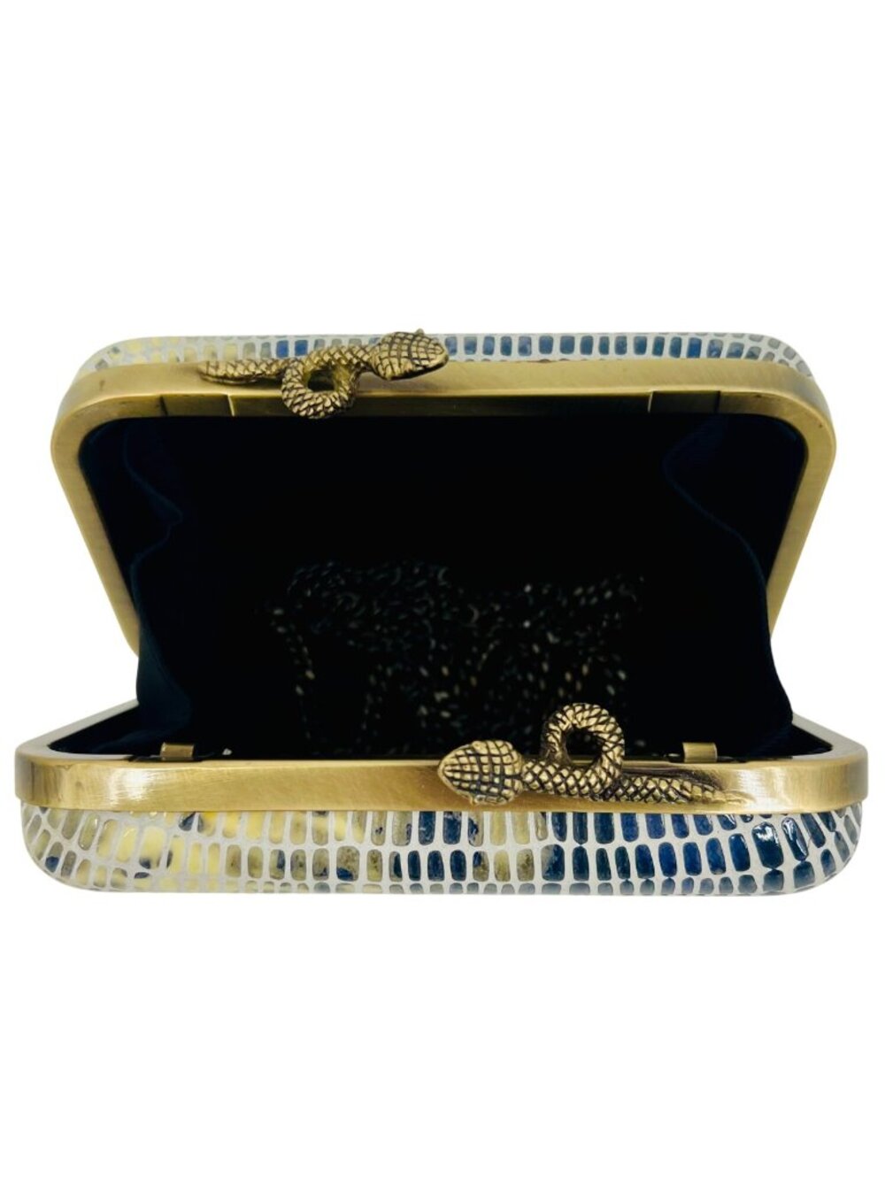 VTG NWT House of Harlow 1960 Blue Embossed Leather Snake Skin Bag | McBling Y2K - Picture 14 of 16